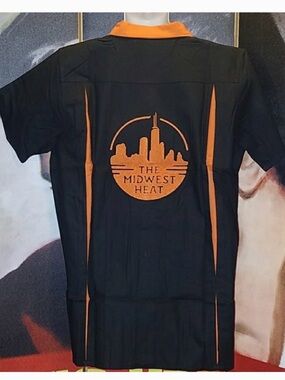 Rockabilly - Archie’s  Black and Orange Bowling Shirt with Midwest Heat Logo